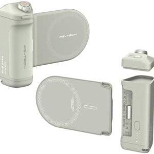 PGYTECH MagCam Phone Grip Kit, 3-in-1 Mobile Phone Grip with MagSafe Magnetic Wireless Charging/Detachable Bluetooth Remote for iPhone 12/13/14/15/16/Android 14, Phone Stand, Mint Green